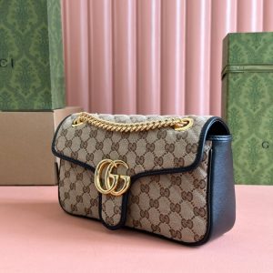 Gucci Marmont Bag 26 Beige mix Brown Canvas 240072