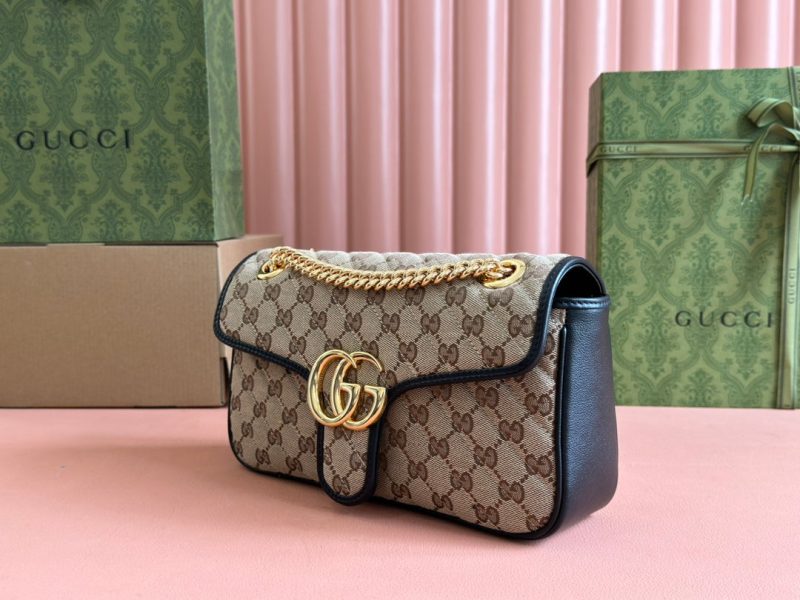 Gucci Marmont Bag 26 Beige mix Brown Canvas 240072