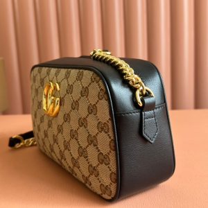 Gucci Marmont Bag 24 Beige mix Brown Canvas 240076