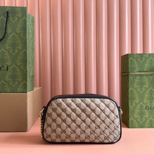 Gucci Marmont Bag 24 Beige mix Brown Canvas 240076