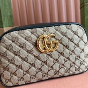 Gucci Marmont Bag 24 Beige mix Brown Canvas 240076