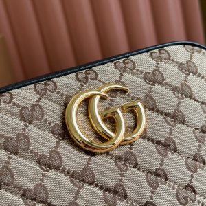 Gucci Marmont Bag 24 Beige mix Brown Canvas 240076