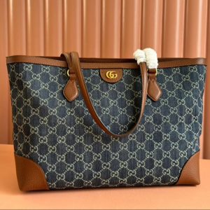 img_89648692_20240826_i1724673663_8508_3_jpg Gucci Ophidia 38cm Bag Blue Brown Leather Canvas 244458