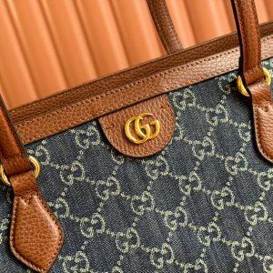 img_89648692_20240826_i1724673667_2436_0_jpg Gucci Ophidia 38cm Bag Blue Brown Leather Canvas 244458