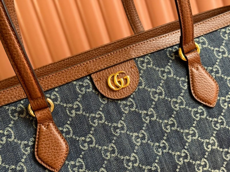 img_89648692_20240826_i1724673667_2436_0_jpg Gucci Ophidia 38cm Bag Blue Brown Leather Canvas 244458