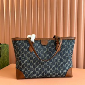 img_89648692_20240826_i1724673667_4230_0_jpg Gucci Ophidia 38cm Bag Blue Brown Leather Canvas 244458