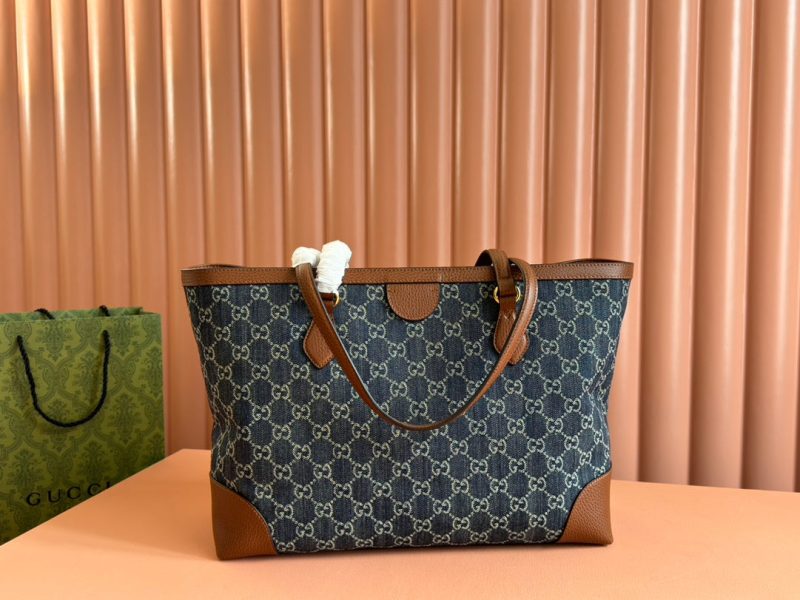 img_89648692_20240826_i1724673667_4230_0_jpg Gucci Ophidia 38cm Bag Blue Brown Leather Canvas 244458