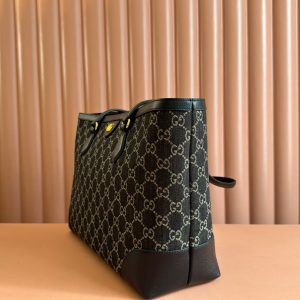 Gucci Ophidia 38cm Bag Black Leather Canvas 244459