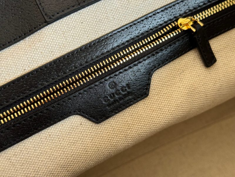 Gucci Ophidia 38cm Bag Black Leather Canvas 244459