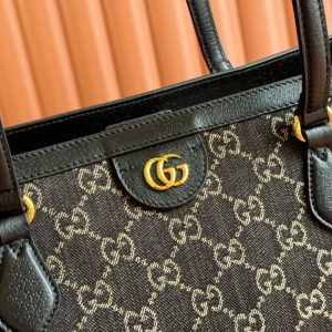 Gucci Ophidia 38cm Bag Black Leather Canvas 244459
