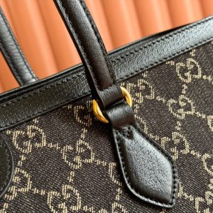 Gucci Ophidia 38cm Bag Black Leather Canvas 244459