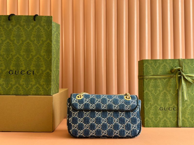 img_89648692_20240828_i1724831368_1070_8_jpg MARMONT SHOULDER BAG 26 IN BLUE DENIM WITH DOUBLE G CRYSTAL PATTERN GOLD HARDWARE