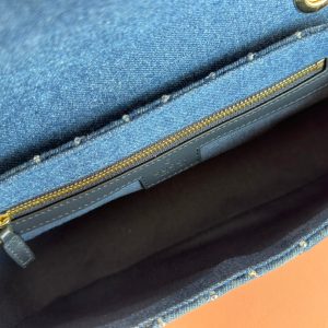img_89648692_20240828_i1724831368_1113_5_jpg MARMONT SHOULDER BAG 26 IN BLUE DENIM WITH DOUBLE G CRYSTAL PATTERN GOLD HARDWARE