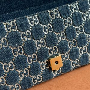 img_89648692_20240828_i1724831368_4589_3_jpg MARMONT SHOULDER BAG 26 IN BLUE DENIM WITH DOUBLE G CRYSTAL PATTERN GOLD HARDWARE