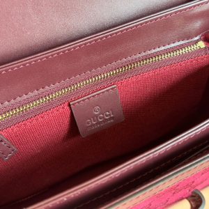 HORSEBIT 1955 SHOULDER BAG 25 IN WINE RED CANVAS AND CALFSKIN GOLD HARDWARE