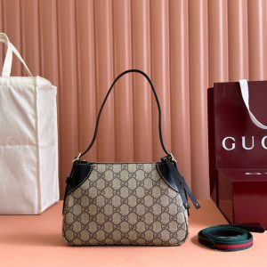 Gucci Ophidia 24.5cm Bag Ebony Black Canvas 248561