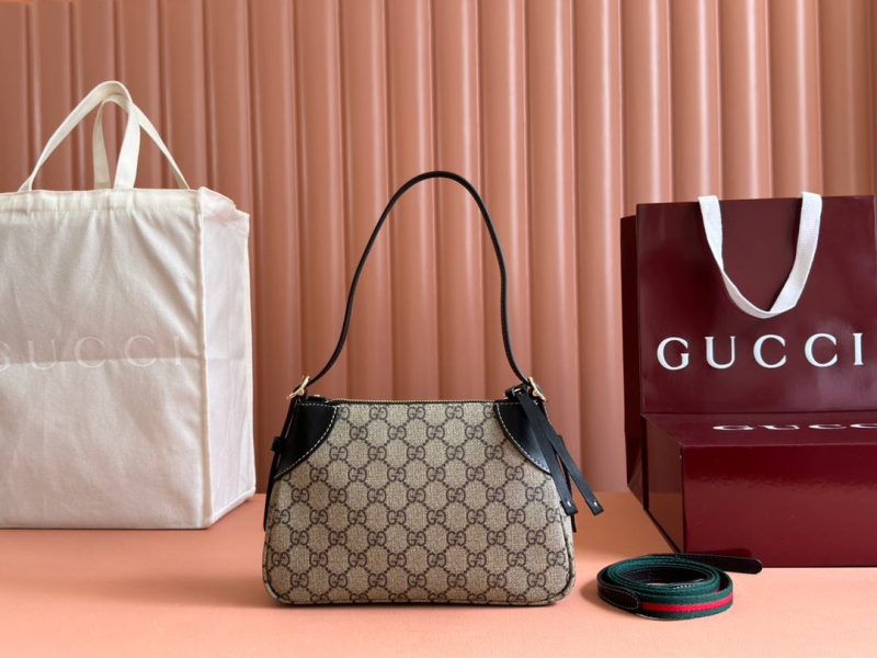 Gucci Ophidia 24.5cm Bag Ebony Black Canvas 248561