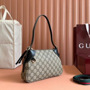 Gucci Ophidia 24.5cm Bag Ebony Black Canvas 248561
