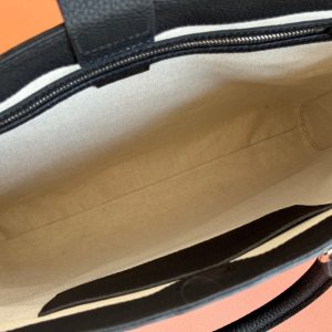 SUPER MEDIUM TOTE BAG 42 IN BLACK EMBOSSED CALFSKIN GOLD HARDWARE