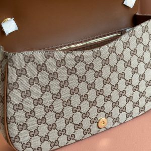 Gucci Blondie 32 Bag Brown Beige Leather Canvas 239899