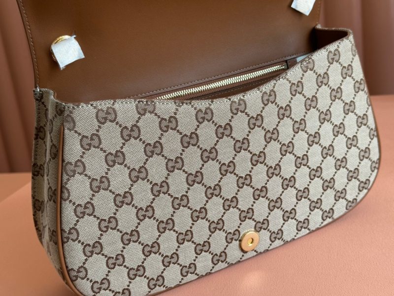 Gucci Blondie 32 Bag Brown Beige Leather Canvas 239899