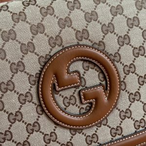 Gucci Blondie 32 Bag Brown Beige Leather Canvas 239899