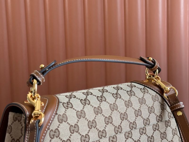 Gucci Blondie 32 Bag Brown Beige Leather Canvas 239899