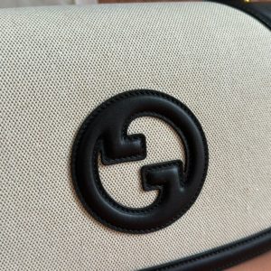 Gucci Blondie 32 Bag Black White Leather Canvas 239898