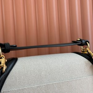 Gucci Blondie 32 Bag Black White Leather Canvas 239898