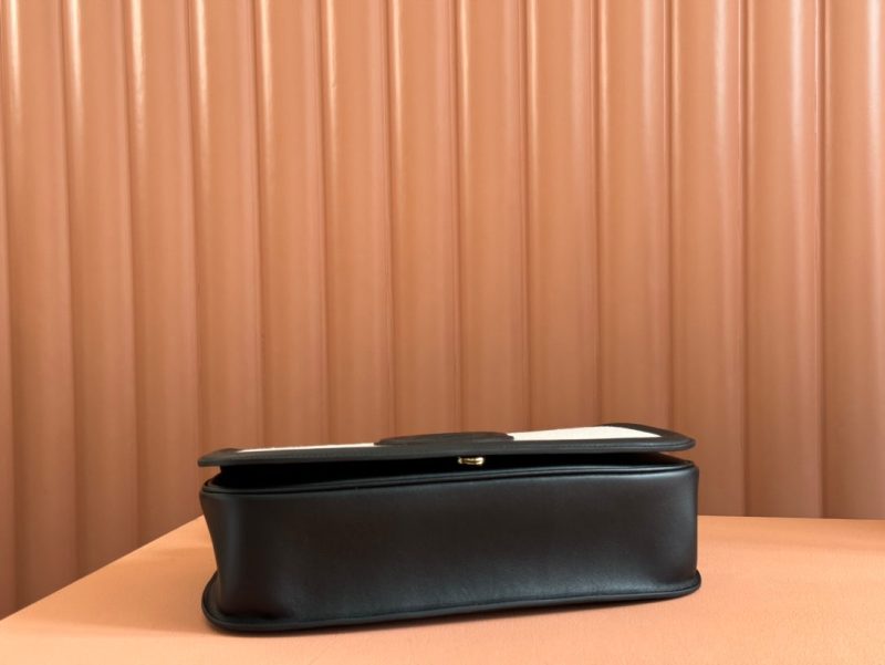 Gucci Blondie 32 Bag Black White Leather Canvas 239898