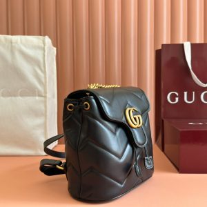 Gucci GG Marmont Backpack Black Leather 248169
