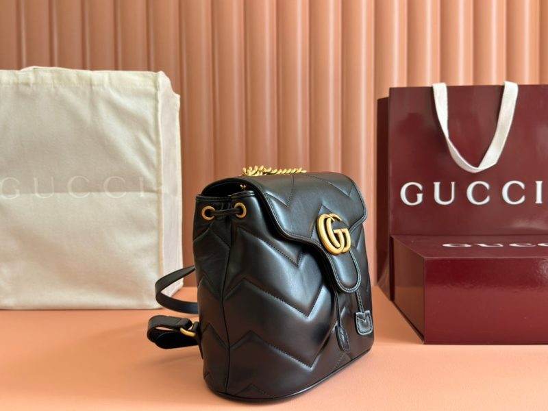 Gucci GG Marmont Backpack Black Leather 248169