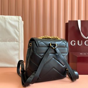 Gucci GG Marmont Backpack Black Leather 248169