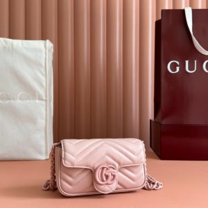 Gucci GG Marmont 16.5 Bag All Pink Calfskin 248346
