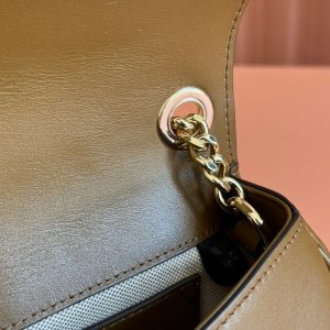 Gucci Blondie Handbag Brown Suede And Calfskin 272174
