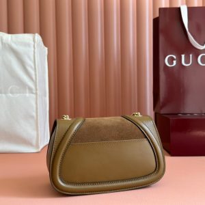 Gucci Blondie Handbag Brown Suede And Calfskin 272174