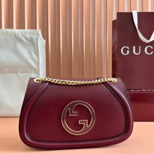 Gucci Blondie Small Shoulder Bag 26 Burgundy Calfskin 272180