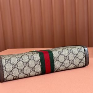 img_89648692_20241104_i1730710570_5022_1_jpg Gucci Ophidia 27cm Clutch Ebony Brown Canvas Leather 239914