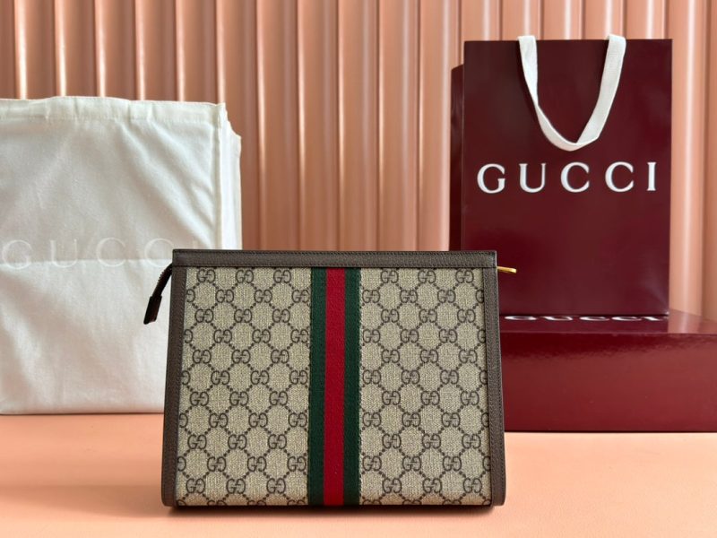 img_89648692_20241104_i1730710570_5311_8_jpg Gucci Ophidia 27cm Clutch Ebony Brown Canvas Leather 239914