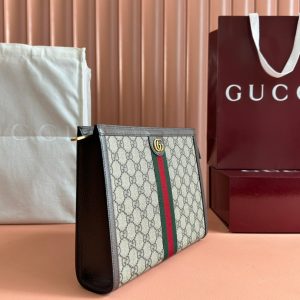 img_89648692_20241104_i1730710570_7409_6_jpg Gucci Ophidia 27cm Clutch Ebony Brown Canvas Leather 239914