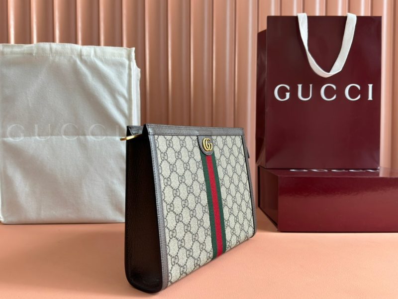 img_89648692_20241104_i1730710570_7409_6_jpg Gucci Ophidia 27cm Clutch Ebony Brown Canvas Leather 239914