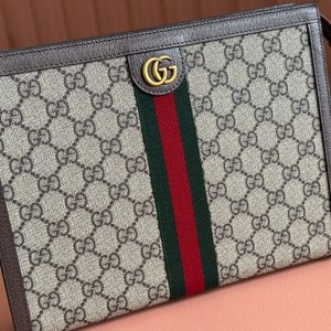 img_89648692_20241104_i1730710570_7713_2_jpg Gucci Ophidia 27cm Clutch Ebony Brown Canvas Leather 239914