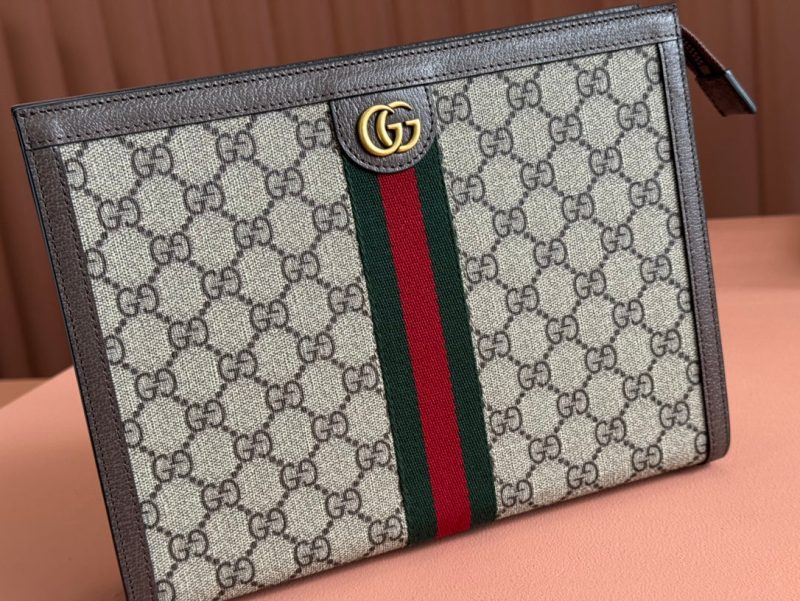 img_89648692_20241104_i1730710570_7713_2_jpg Gucci Ophidia 27cm Clutch Ebony Brown Canvas Leather 239914