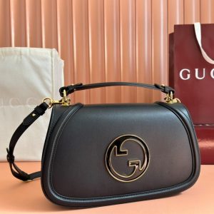 GG Blondie Large Handbag 32cm Black Calfskin