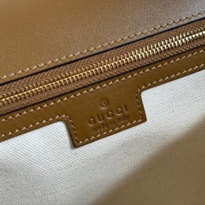 GG Blondie Large Handbag 32cm Brown Suede Calfskin