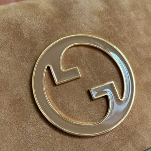 GG Blondie Large Handbag 32cm Brown Suede Calfskin