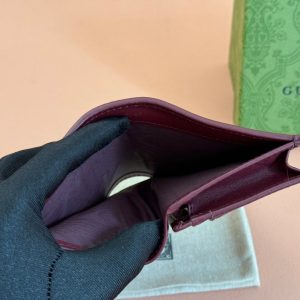 Gucci Horsebit 1995 Wallet Beige mix Rosso Ancora red Canvas 244277