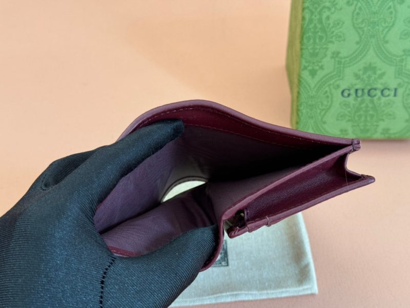 Gucci Horsebit 1995 Wallet Beige mix Rosso Ancora red Canvas 244277