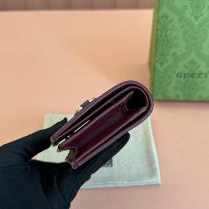 Gucci Horsebit 1995 Wallet Beige mix Rosso Ancora red Canvas 244277