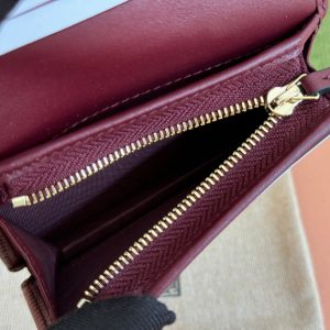 Gucci Horsebit 1995 Wallet Beige mix Rosso Ancora red Canvas 244277